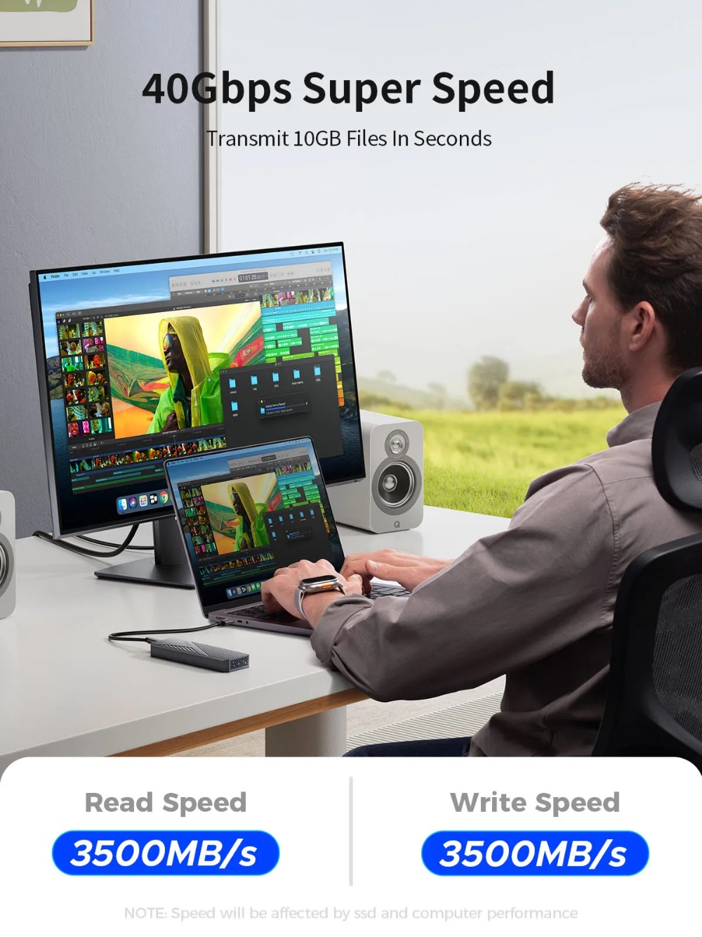 حافظة خارجية من الألومنيوم مع  - مراجعة Usb4 40Gbps External Ssd 8Tb وسعره