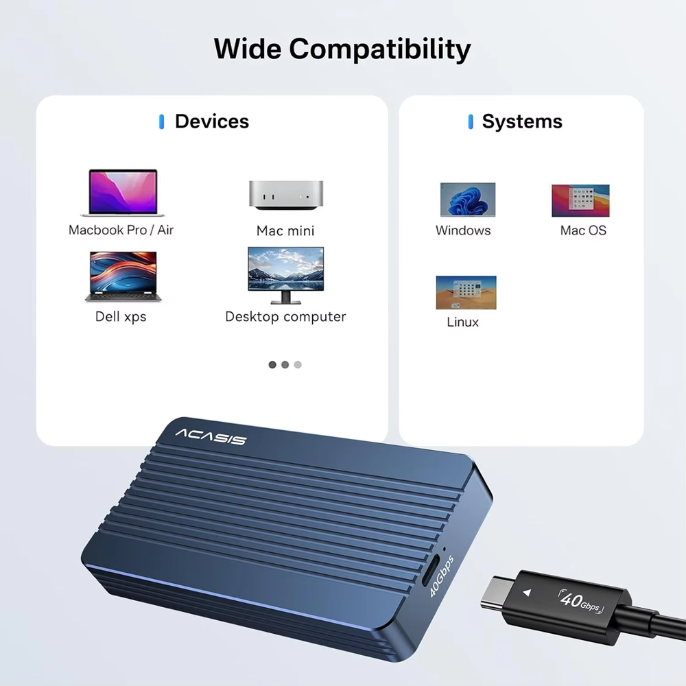 علبة ACASIS 40Gbps M.2 NVMe SS - مراجعة 8Tb M2 Nvme Ssd وسعره